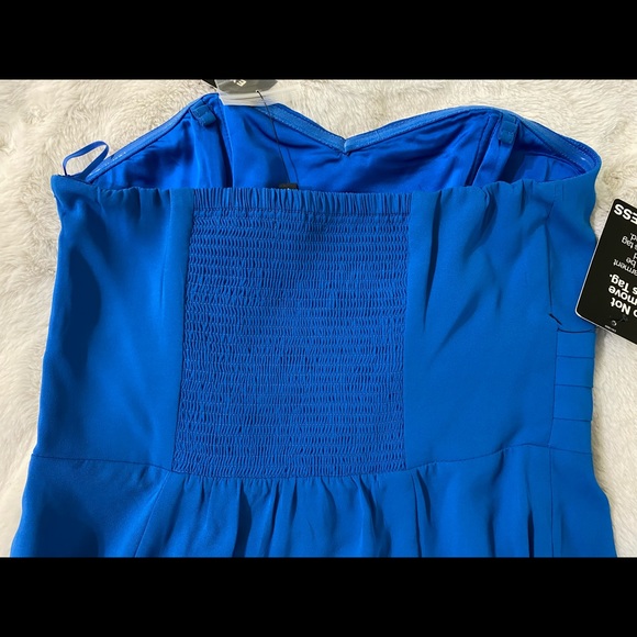 🆕 NWT size 6 Express Wedding Guest Blue Strapless Dress - Picture 8 of 14